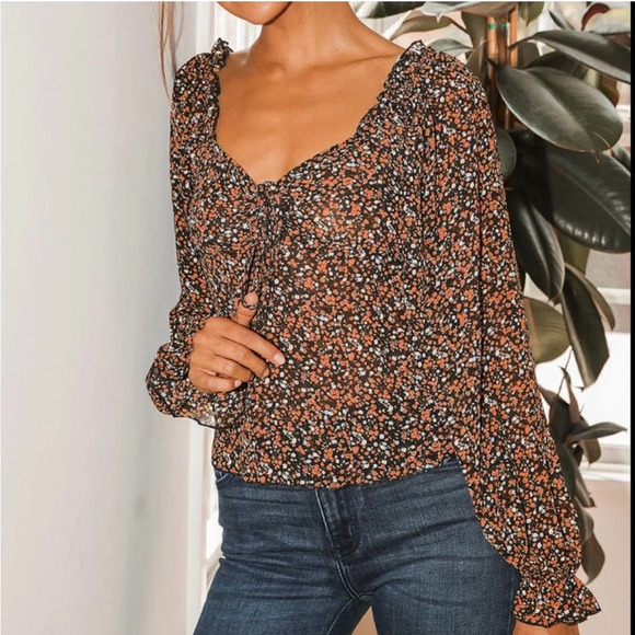 Lulus Autumn Blooms Floral Top - Picture 1 of 6